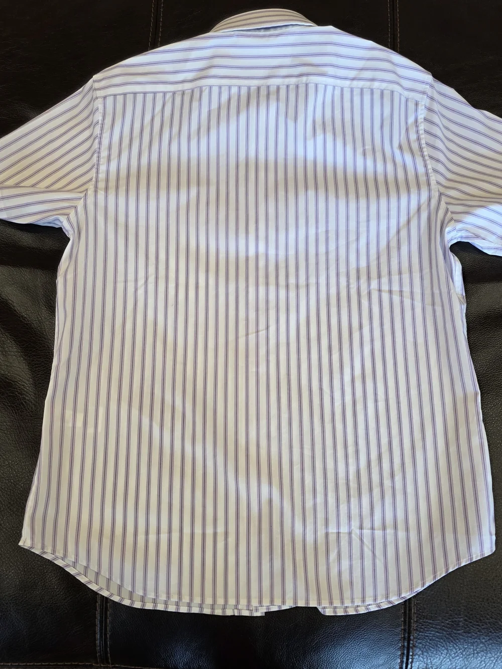Banana Republic Men’s White Shirt with Purple Stripes